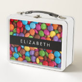 Farbige Süßigkeiten, Süßigkeiten, Süßigkeiten, Ihr Metall Brotdose (Vorderseite)