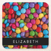 Farbige Süßigkeiten, Süßigkeiten, Süßigkeiten, Ihr Rechteckiger Pappuntersetzer (Vorderseite)