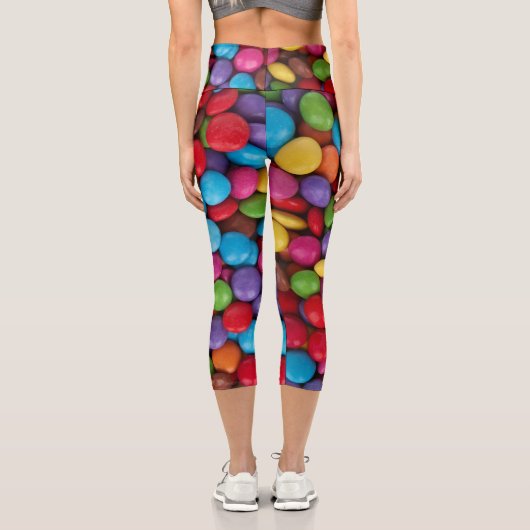 Farbige Süßigkeiten, Süßigkeiten, Süßigkeiten, Leb Capri Leggings (Rückseite)