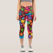 Farbige Süßigkeiten, Süßigkeiten, Süßigkeiten, Leb Capri Leggings (Vorderseite)