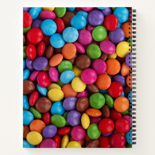 Farbige Süßigkeiten, Süßigkeiten, Süßigkeiten, Leb Notizblock (Rückseite)