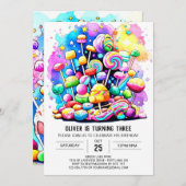 Farbige Süßschokolade zum Geburtstag Einladung (Vorne/Hinten)