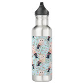 Farbige Süßwale Edelstahlflasche (Rechts)