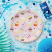Farbige Sweet Cupcakes Musterpapier Teller (Party)