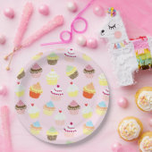 Farbige Sweet Cupcakes Musterpapier Teller (Party)