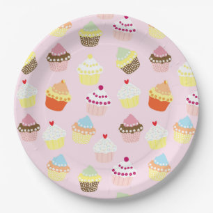 Farbige Sweet Cupcakes Musterpapier Teller