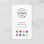 Farbige Symbole | Social Media Modern Logo Visitenkarte (Vorderseite)