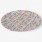 Farbige Tabletten Pappteller (Schrägansicht)