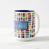 Farbige Tabletten Zweifarbige Tasse (VorderseiteRechts)