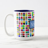 Farbige Tabletten Zweifarbige Tasse (Links)