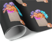 Farbige Tageszeitungen in brauner Tasche Geschenkpapier (Rolleneckpunkt)