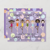 Farbige Tanz-Einladung Einladung (Vorne/Hinten)