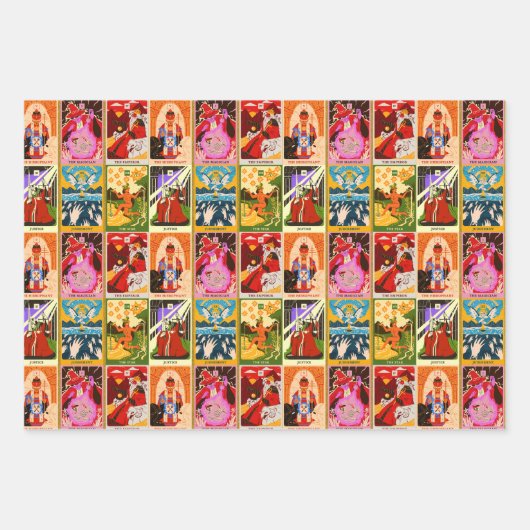 Farbige Tarot-Kartendarstellung Geschenkpapier Set (Vorderseite 3)