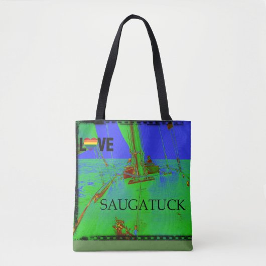 Farbige Tasche Saugatuck Michigan Sailing Rainbow (Vorderseite)