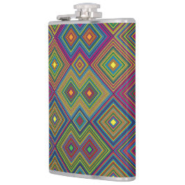 Farbige Taschenflasche mit einem lebendigen geomet Flachmann
