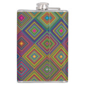 Farbige Taschenflasche mit einem lebendigen geomet Flachmann (Rückseite)
