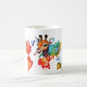 Farbige Tasse mit Giraffe