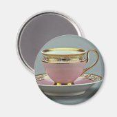 Farbige Tasse und Untertasse , Berlin, Deutschland Magnet (Vorderseite/Rückseite)