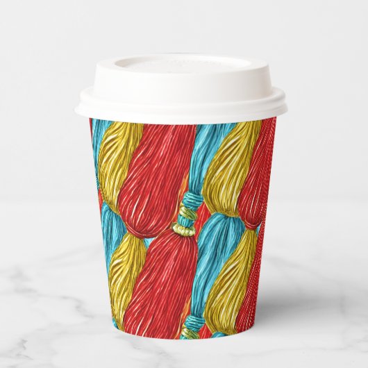 Farbige Tassels Pappbecher (Links)