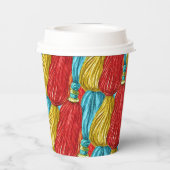 Farbige Tassels Pappbecher (Rückseite)