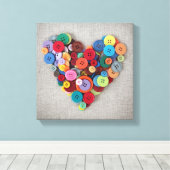 Farbige Tasten Herz Leinwanddruck (Insitu (Holzboden))