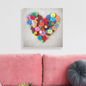 Farbige Tasten Herz Leinwanddruck (Insitu (Wohnzimmer))