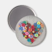 Farbige Tasten Herz Magnet (Vorderseite/Rückseite)