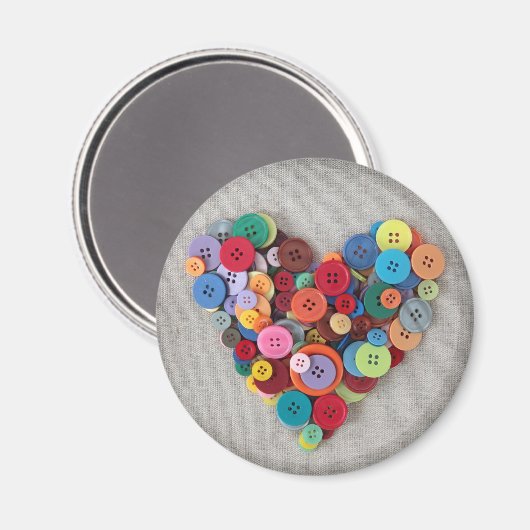 Farbige Tasten Herz Magnet (Vorderseite/Rückseite)