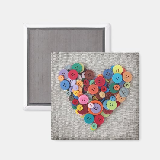 Farbige Tasten Herz Magnet (Vorderseite/Rückseite)