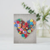 Farbige Tasten Herz Postkarte (Stehend Vorderseite)
