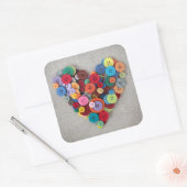 Farbige Tasten Herz Quadratischer Aufkleber (Umschlag)