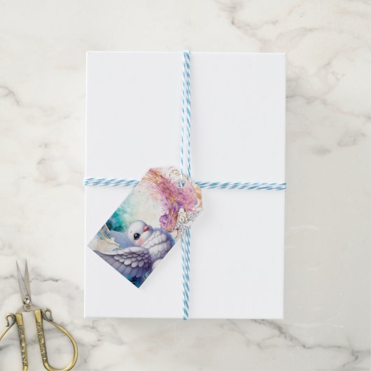 Farbige Taube Geschenkanhänger (Mit Garn)