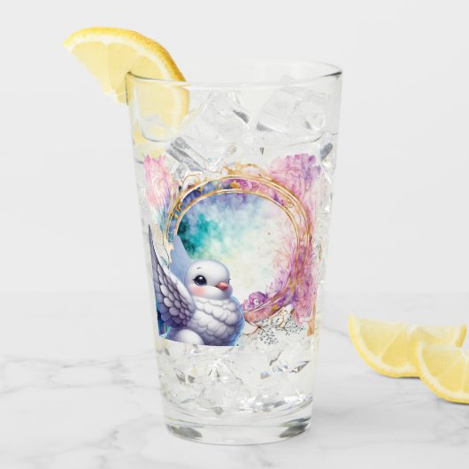 Farbige Taube Glas (Vorderseite Ice)