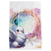 Farbige Taube Mittlere Geschenktüte (Rückseite)