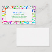 Farbige Teacher-Visitenkarte Visitenkarte (Vorne/Hinten)