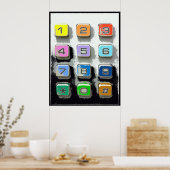 farbige Telefontasten Poster (Küche)