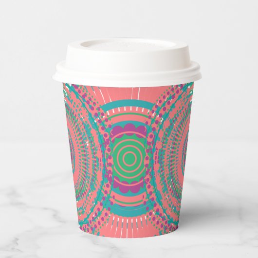 Farbige Teller Pappbecher (Links)