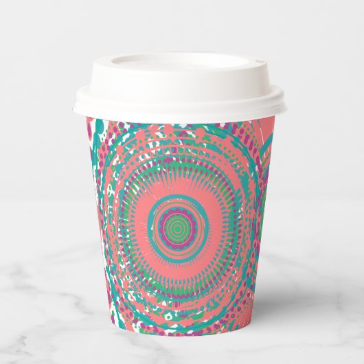 Farbige Teller Pappbecher (Vorderseite)