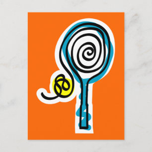 Farbige Tenniss-Spiralseil Postkarte