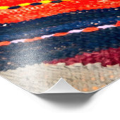 Farbige Teppiche und ein rotes Kissen Fotodruck (Ecke)