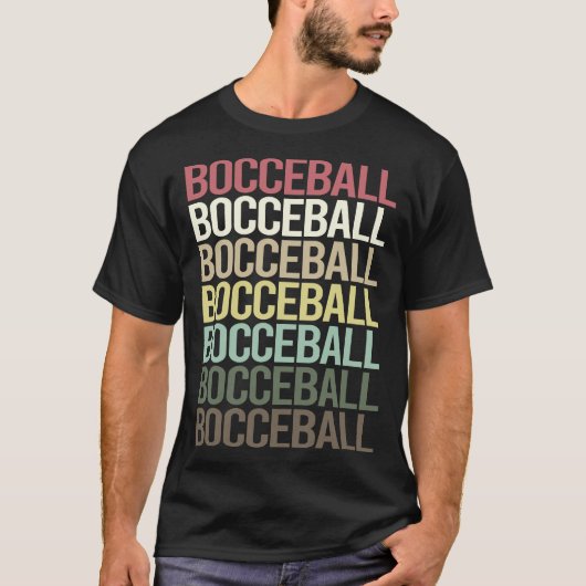 Farbige Text Bocce Ball Bocci Boccie T-Shirt (Vorderseite)