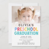 Farbige Text-Foto Vorschule Abschluss Einladung (Vorderseite)