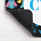 Farbige Textile Muster Monogram Mousepad (Ecke)