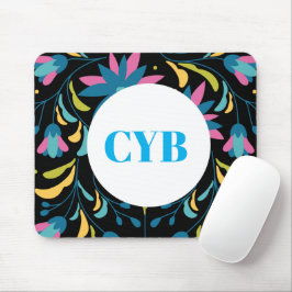 Farbige Textile Muster Monogram Mousepad