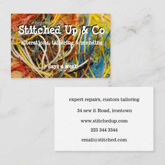 Farbige Textilien Thema Visitenkarte (Vorne/Hinten)