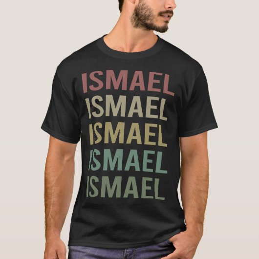 Farbige Textkunst - Name Ismael T-Shirt (Vorderseite)