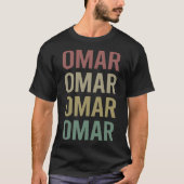Farbige Textkunst - Name Omar T-Shirt (Vorderseite)