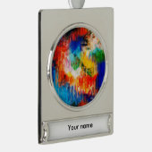 Farbige Textur Banner-Ornament Silber (Rechts)