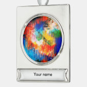 Farbige Textur Banner-Ornament Silber (Links)