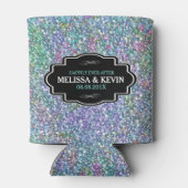 Farbige Textur des Glitzer Schwarzer Rahmen Akzent Dosenkühler (Rückseite)